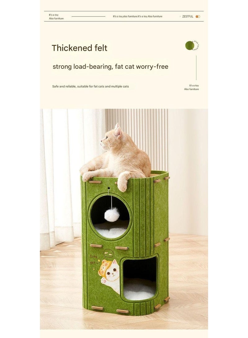 A.M Multi-layer four-season universal felt cat house cat tunnel maze drilling hole sense of security cat  Sleeping tree hole cat bed scratching board(no mat) - Image 4