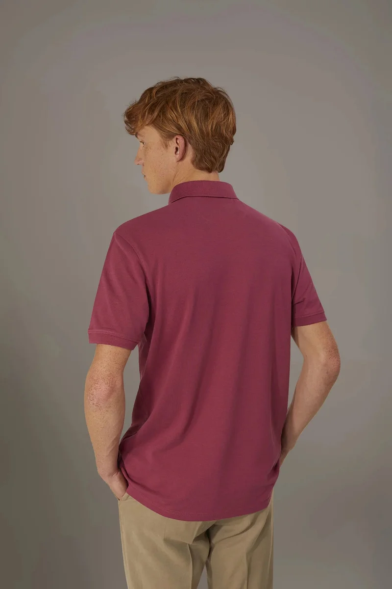 Doppelganger Purple Short sleeve polo 100% cotton piquet - Mauve for Men | Best Price UAE