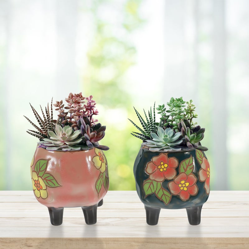 4 Pcs Flowerpots Plant Pots Ceramics Flower Pots (Random Color) - Image 2