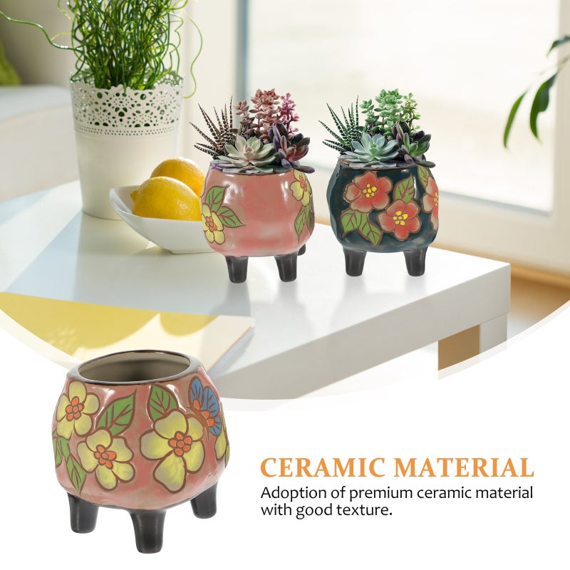 4 Pcs Flowerpots Plant Pots Ceramics Flower Pots (Random Color) - Image 3