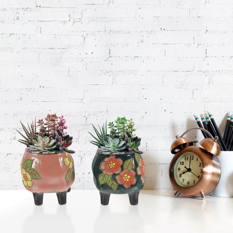 4 Pcs Flowerpots Plant Pots Ceramics Flower Pots (Random Color) - Image 5