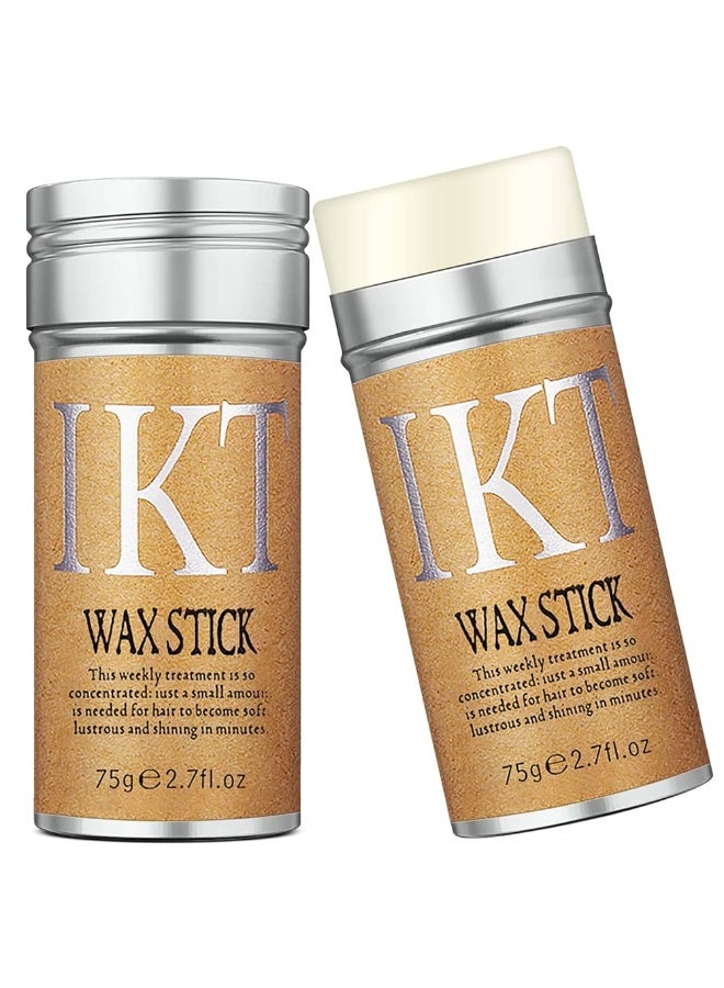 اي كي تي عصا شمع للشعر، عصا شمع للشعر المستعار الناعم، عصا شعر للتحكم في الحواف، شمع تصفيف غير دهني للشعر المتطاير وترويض الشعر المجعد، 2.7 اونصة (قطعتان)