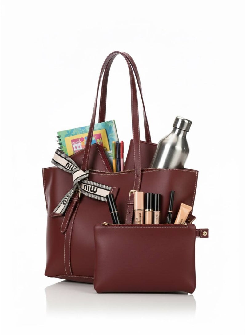 Miu Miu Women’s Burgundy Shoulder Bag – Elegant Design for Work and University - Image 2