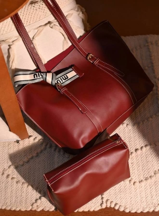 Miu Miu Women’s Burgundy Shoulder Bag – Elegant Design for Work and University - Image 4