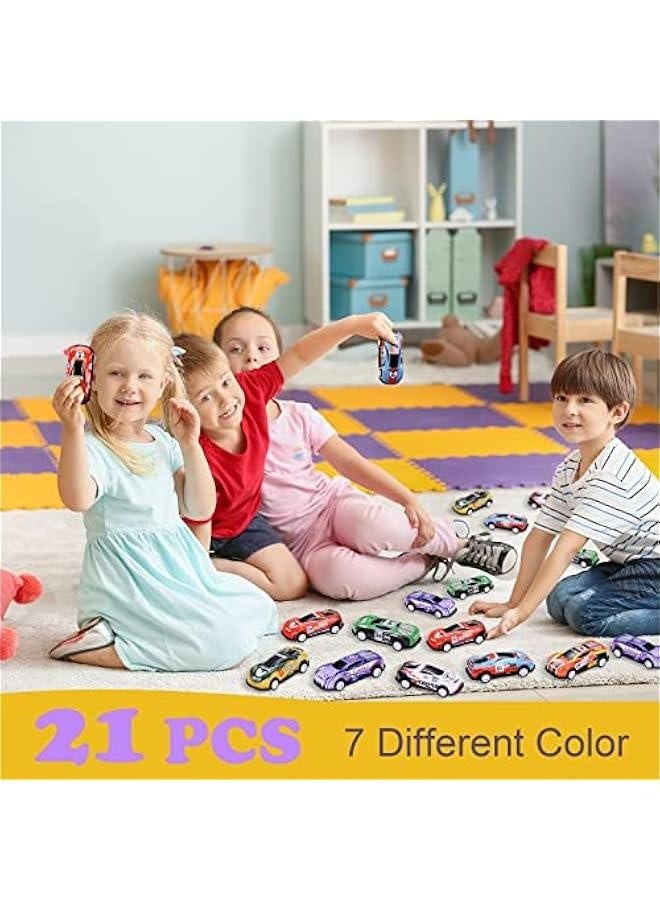 21 Pack Pull Back Toy Cars, Party Favors, Goodie Bag Stuffers, Race Vehicles Bulk, Pinata Fillers, Teacher Treasure Prize Box Toys for Boys Girls Toddlers 2,3,4,5 Years Old  - Image 5