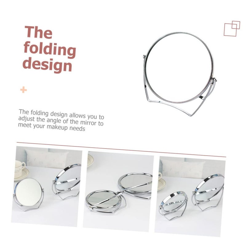 10x10cm Rotary Desktop Makeup Mirror High Definition Stable Base for Tabletop Office Bedroom - Image 5