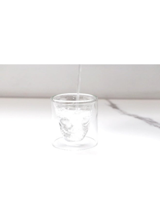 4 أكواب نبيذ زجاجية على شكل جمجمة - 75 مل، أكواب ثلاثية الأبعاد بتصميم رعب، مثالية لتزيين البار المنزلي أو كهدية. - Image 2