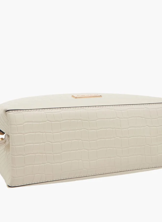 بابريكا Women's Textured Tote Bag with Double Knot Handle and Button Closure