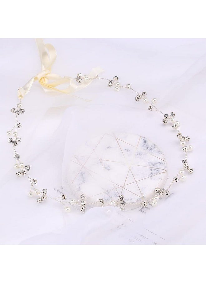 Didder - Idder Bridal Headpiece For Wedding Silver Bridal Headband Rhinestone Wedding Headpiece For Bridal Crystal Wedding Headband Hair Accessories For Brides Women Wedding Jewelry For Bride Bridesmaids - Image 1