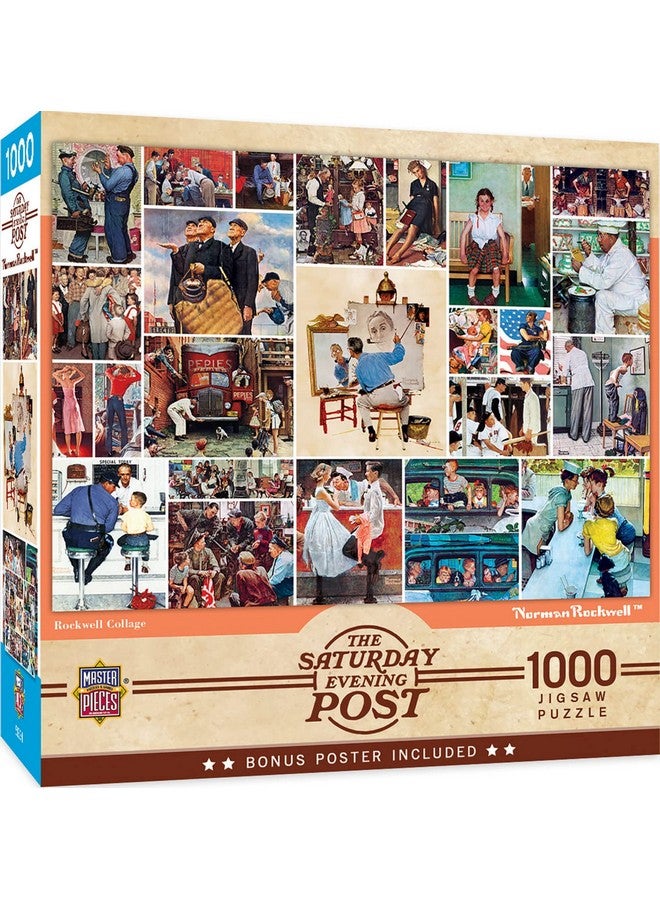 Masterpieces 1000 Piece Jigsaw Puzzle for Adults, Family, Or Youth - Rockwell Collage - 19.25"x26.75" - Image 1
