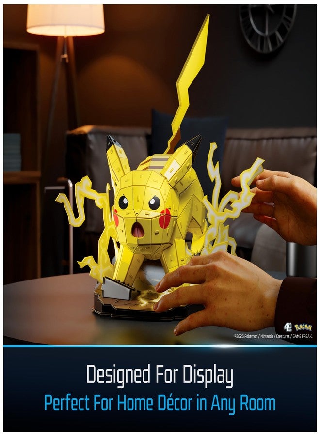 4D Build, Pokémon Pikachu 3D Model Kit, Pokémon Collectibles, Kanto Starter Collection, Desk Décor, Adult Puzzles, Building Toys, 3D Puzzles for Adults & Teens, 201 Pieces, for Ages 12 & Up - Image 5