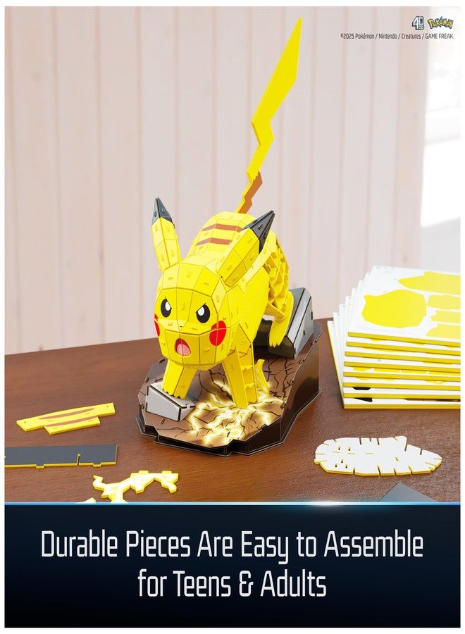 4D Build, Pokémon Pikachu 3D Model Kit, Pokémon Collectibles, Kanto Starter Collection, Desk Décor, Adult Puzzles, Building Toys, 3D Puzzles for Adults & Teens, 201 Pieces, for Ages 12 & Up - Image 4