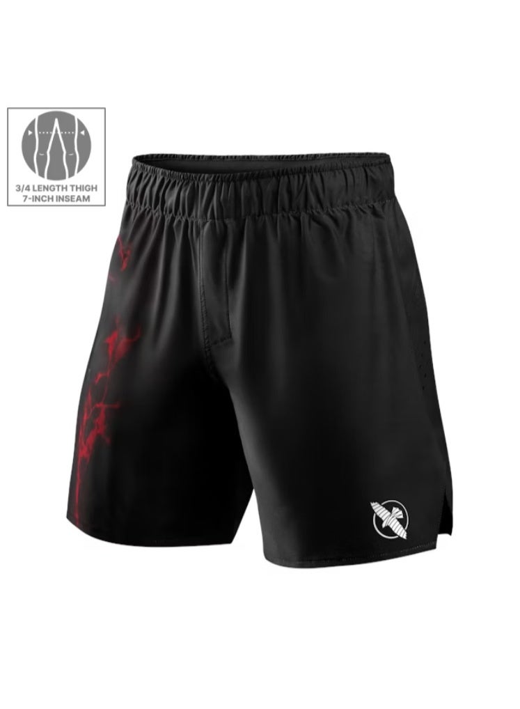 HAYABUSA UFC BJJ MENS GRAPPLING SHORTS RED - Image 1