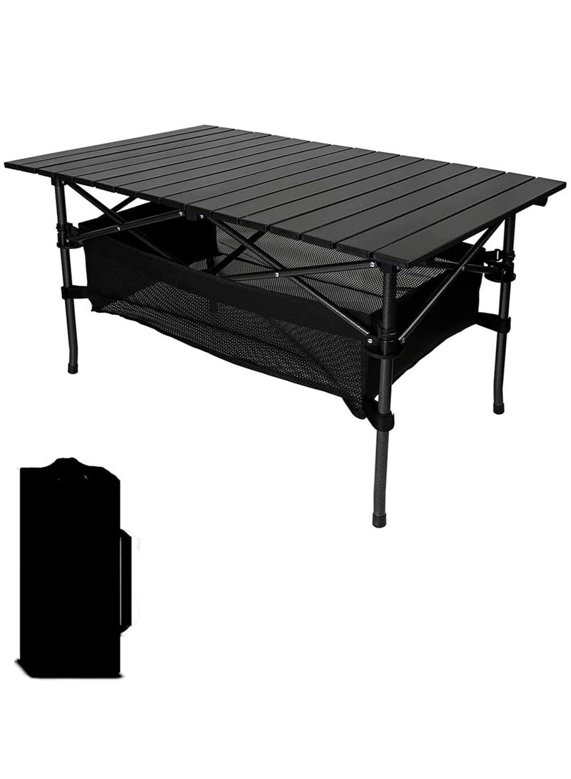 Generic Foldable Table Portable Camping Table Picnic Table Backpacking Table with Storage Waterproof Pocket for Outdoor BBQ Cookout Picnic Beach Camping and Beach (120 x 65 x 50CM) - Image 1
