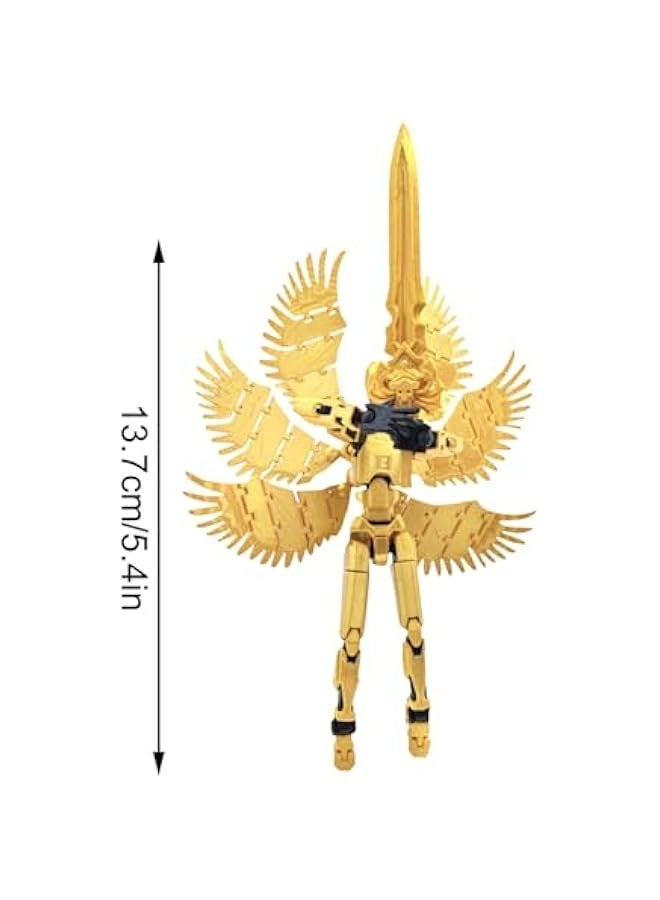 Generic Sixth Generation Gold T13 Action Figure with Stand, Lucky 13 Action Figure,Multi-Joint Movable Robot, PVC Model Full Body Mobile Robot Desktop Decoration - Image 4