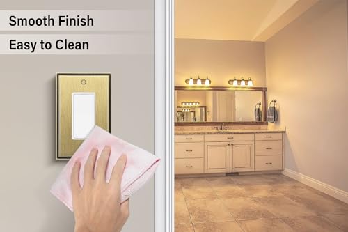 Henne Bery Soft Modern Decorative Wall Plate Switch Plate Outlet Cover (Single Decorator 2PK, Antique Brass) - Image 5