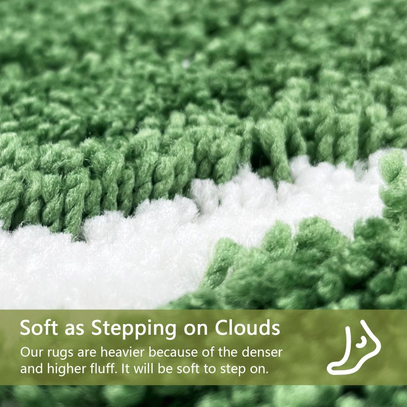 Homantic Bathroom Runner Rug - 4ft Long Bathroom Rug Green Long Bath Mat Leaf Bedroom Decor 47 Inches Rugs Water Absorbent Bath Rugs for Bathtub Leaves 18" x 47" - Image 3