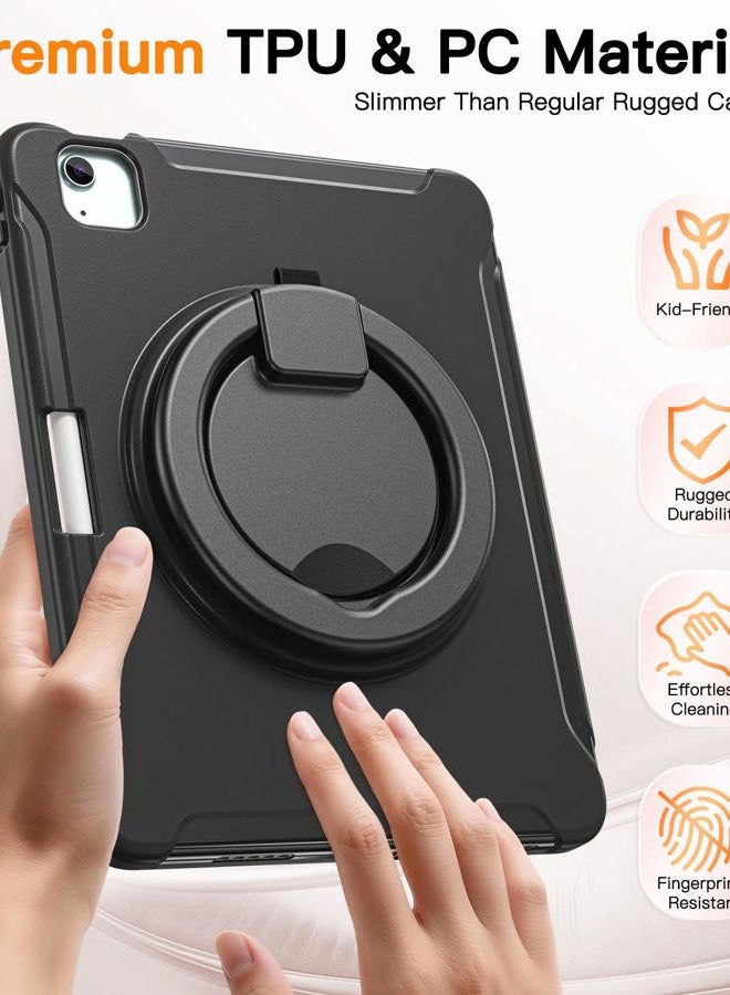 BATYUE iPad Air 5th/4th Generation Case 10.9 inch (2022/2020), iPad Pro 11" 4th/3rd/2nd/1st Gen Case (2022/2021/2020/2018), with Pencil Holder+Kickstand, Black - Image 3