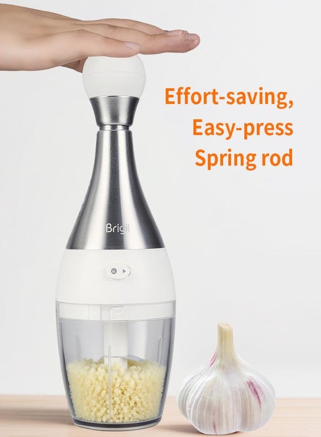 Brigii Garlic Press,Onion vegetable chopper,Food Chopper,Garlic Mincer, for Ginger, Chili, Nuts - Chop into Minced, Dishwasher Safe - Image 3