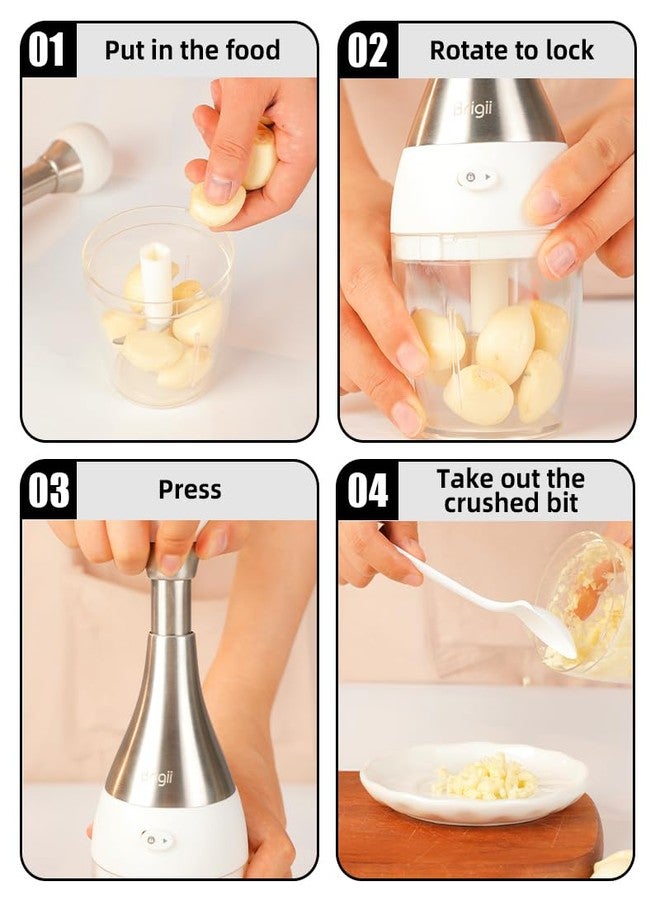 Brigii Garlic Press,Onion vegetable chopper,Food Chopper,Garlic Mincer, for Ginger, Chili, Nuts - Chop into Minced, Dishwasher Safe - Image 5
