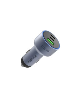 Momax MOMAX UC17E MoVe 100W 3-Port Car Charger – High-Speed USB-C & USB-A Fast Charging Adapter for Laptops, Tablets & Smartphones (Grey)  - Image 1