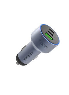 Momax MOMAX UC17E MoVe 100W 3-Port Car Charger – High-Speed USB-C & USB-A Fast Charging Adapter for Laptops, Tablets & Smartphones (Grey)  - Image 2