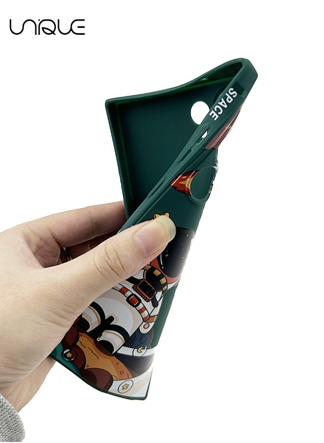 Unique - For Galaxy S23 Ultra Case, S23 Ultra Case Cute Cartoon Astronaut Pattern Design, Shockproof Anti Fall Protective Case Soft Protective Phone Cases for Samsung Galaxy S23 Ultra Case-Dark Green - Image 1