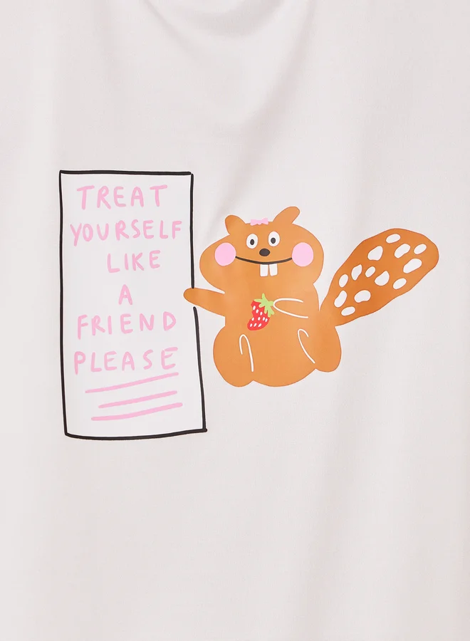 Take Two Graphic Print Round Neck T-Shirt