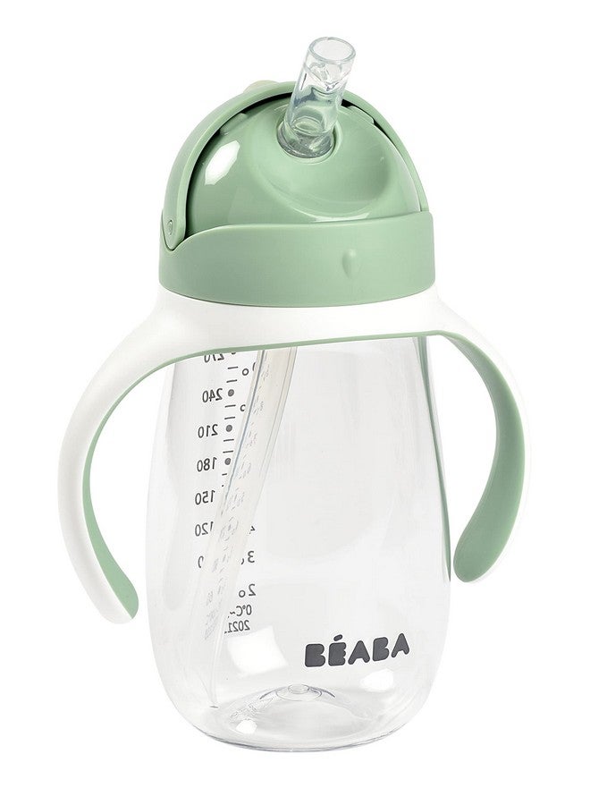 بيابا كوب سيبي من القش مع مقابض قابلة للإزالة، كوب سيبي مع القش، كوب للأطفال من القش، كوب للأطفال الصغار، أكواب من القش للأطفال بعمر 8+ أشهر، 10 أونصة من المريمية - Image 1