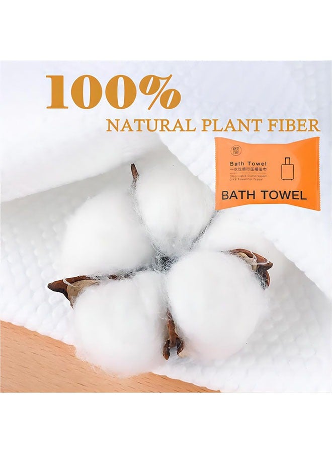 meayul 5 Pcs Disposable Bath Towel, 55 x 27 Inch（140*69cm), Disposable Cotton Bath Towels, Travel Disposable Bath Towels, White Large Body Camping Towel, Absorbent, Portable and Lightweight, Suitable for Hiking, Camping, Beach, Swimming and Traveling - Image 2