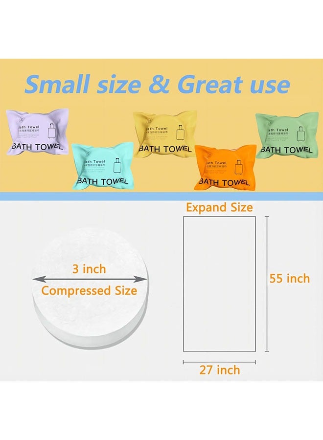 meayul 5 Pcs Disposable Bath Towel, 55 x 27 Inch（140*69cm), Disposable Cotton Bath Towels, Travel Disposable Bath Towels, White Large Body Camping Towel, Absorbent, Portable and Lightweight, Suitable for Hiking, Camping, Beach, Swimming and Traveling - Image 5