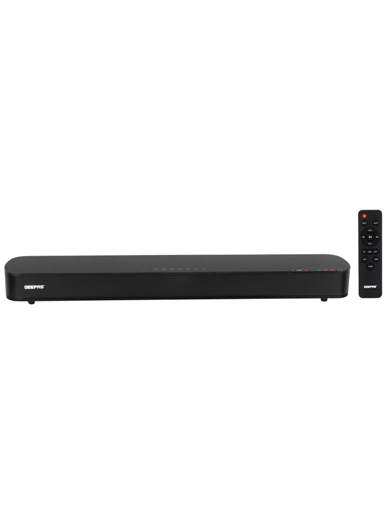GEEPAS Portable SoundBar 120W | Bluetooth 5.0 | Optical & ARC Input | Connect To TV, Mobile, Laptop & More | GSRB120BT Black - Image 1