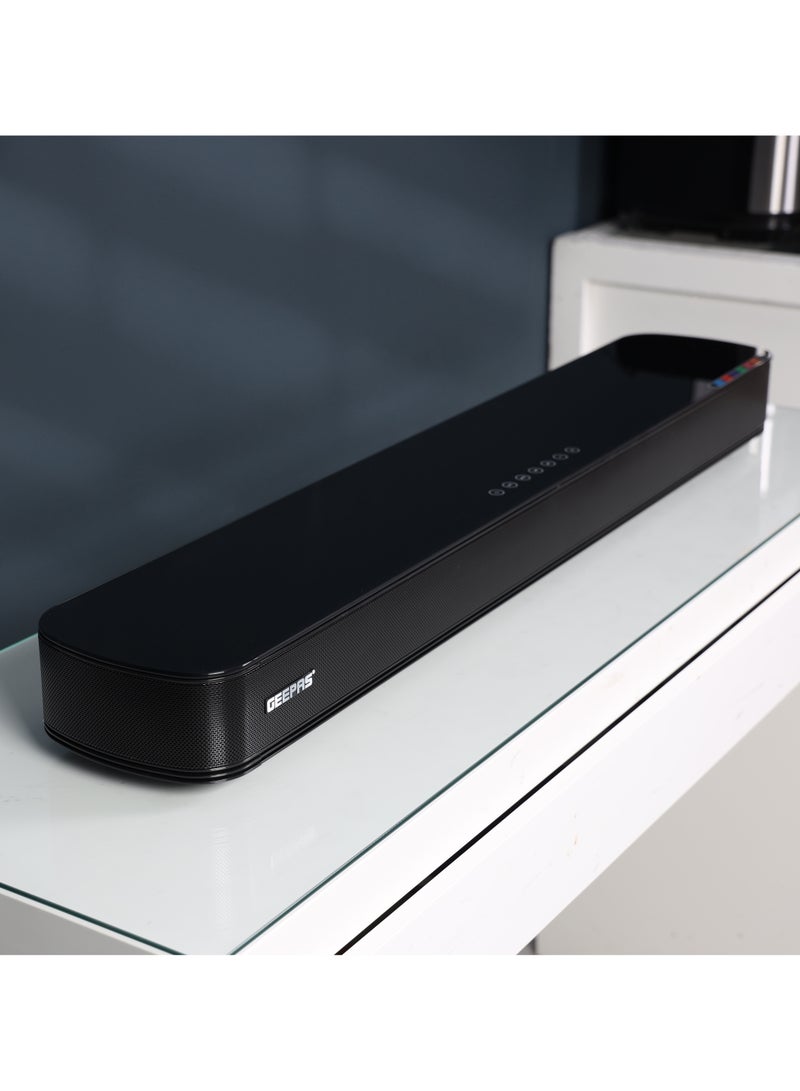 GEEPAS Portable SoundBar 120W | Bluetooth 5.0 | Optical & ARC Input | Connect To TV, Mobile, Laptop & More | GSRB120BT Black - Image 3