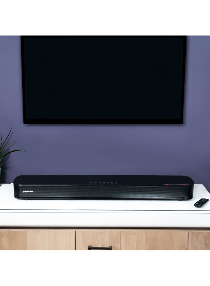 GEEPAS Portable SoundBar 120W | Bluetooth 5.0 | Optical & ARC Input | Connect To TV, Mobile, Laptop & More | GSRB120BT Black - Image 4