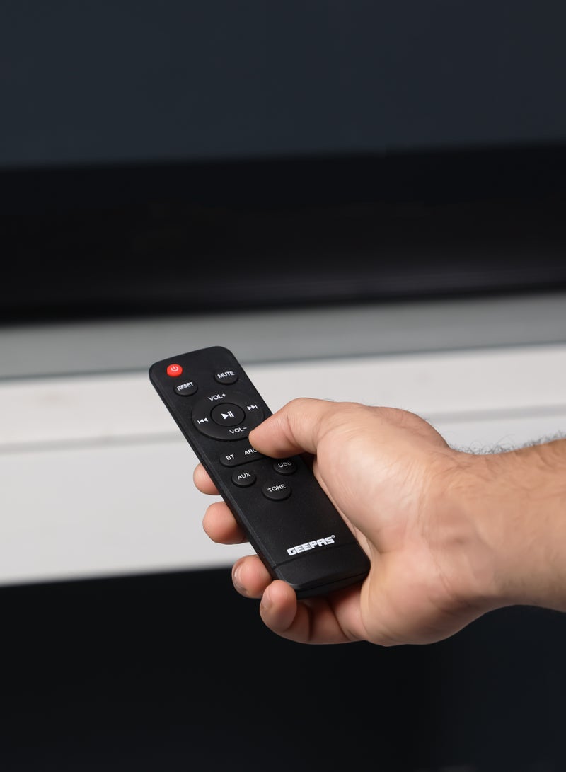 GEEPAS Portable SoundBar 120W | Bluetooth 5.0 | Optical & ARC Input | Connect To TV, Mobile, Laptop & More | GSRB120BT Black - Image 5