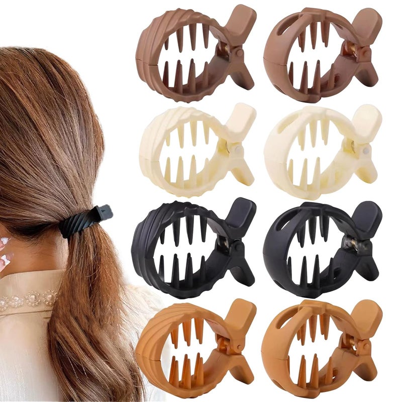 DonLeeving 8 PCS Large Matte Ponytail Buckle Hair Clip Hair Clips High Ponytail Claw Clip Nonslip Hair Accessories for Women Thick Long Hair