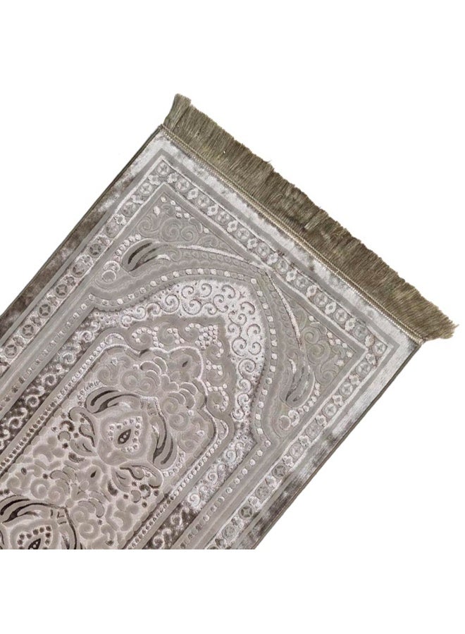 Museum Luxurious Soft Velvet Prayer Mat – Turkish Islamic Sajadah for Men & Women, Lightweight & Comfortable. - Image 2