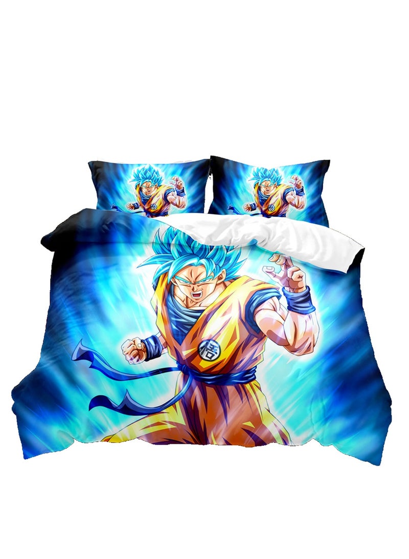 3pc creative 3d printing anime printing 1 quilt cover 2 pillowcases fashion set - Image 1