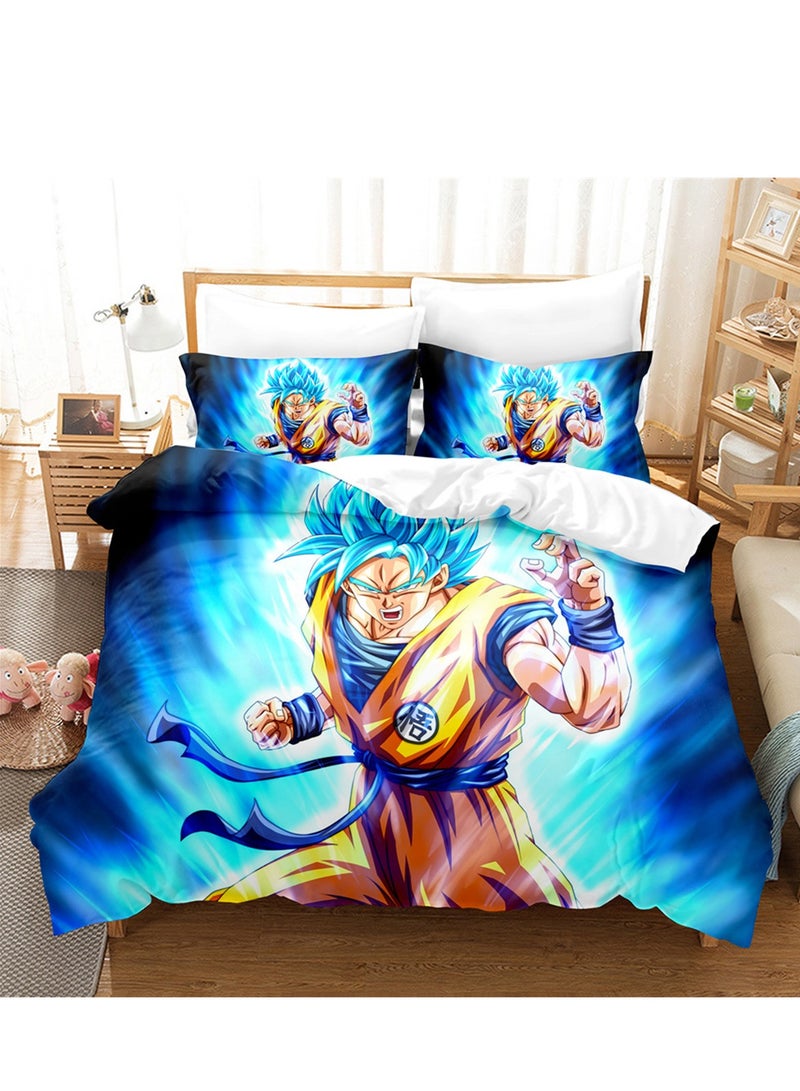 3pc creative 3d printing anime printing 1 quilt cover 2 pillowcases fashion set - Image 2