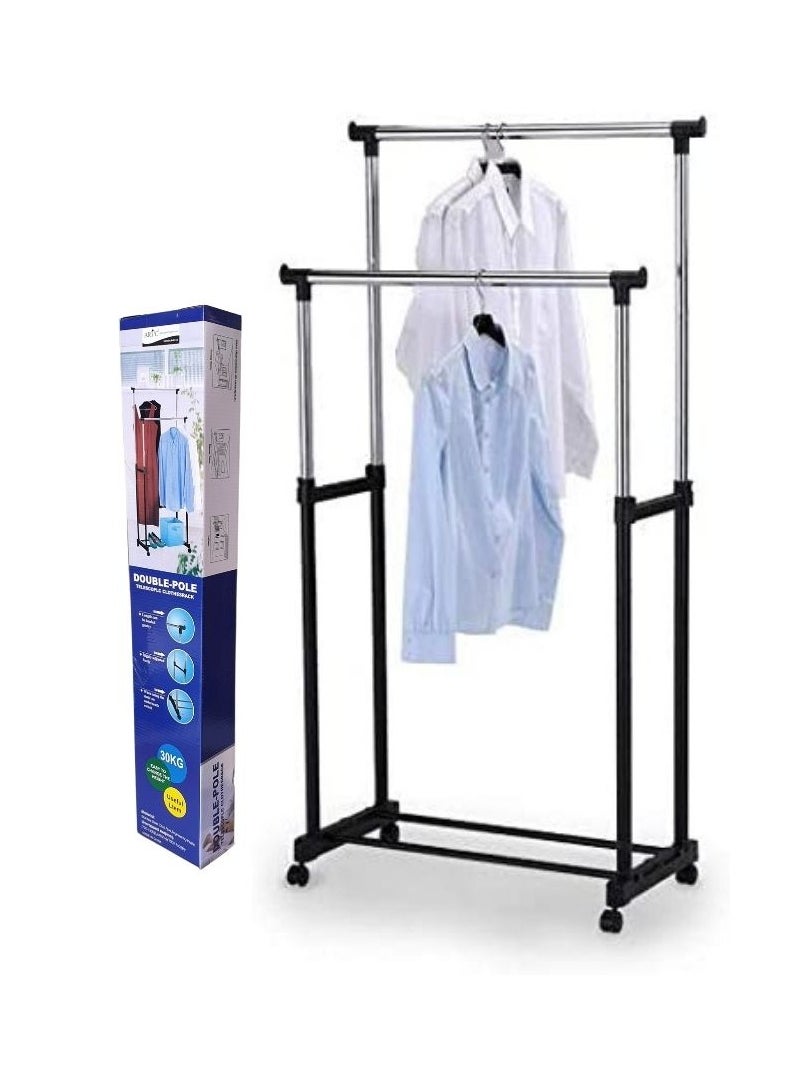 ARTC ARTC Double Pole Cloth Hanger Silver/Black  - Image 1