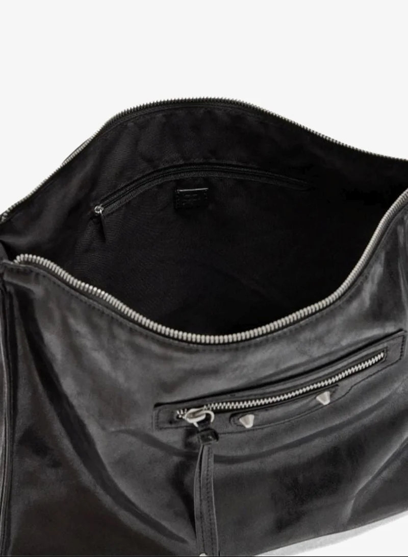 Parfois Black Handbag with aged effect for Women | Best Price UAE