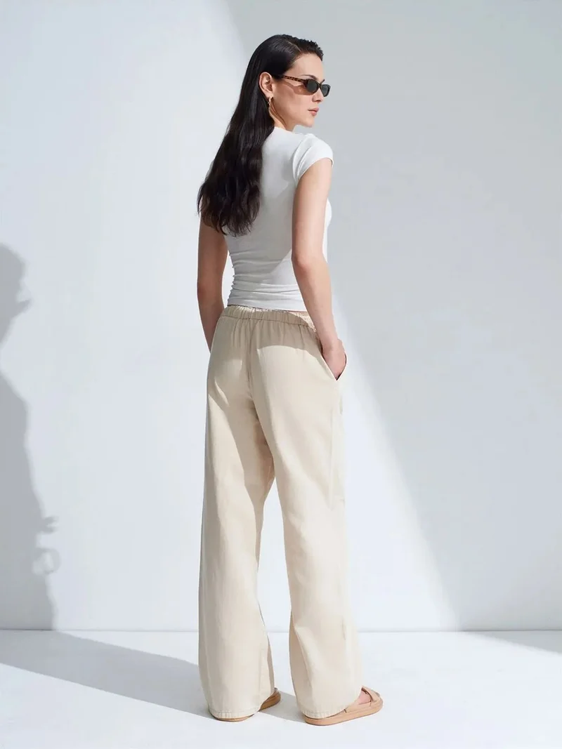 ديلفين Dilvin Mid-Waist Wide-Leg Denim Jeans