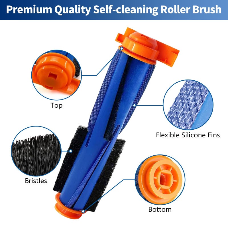 BYOFI 4 Pack Main Roller Brush Replacement for Shark AI AV2501S AV2511AE AV2610WA AV2501AE RV2502AE RV2400WD RV2610WD AV2510AOUS RV2520AOUS UR250BEOUS UR2500SR rv2410wd AI Ultra 2- in-1 Robot Vacuum - Image 3