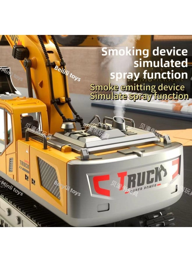 Export Children's Alloy Remote Control Excavator Toy 15 Channel Excavator Boy Engineering Car Dealer Super Stall Toy-Color:【Carton-Red】 6-way Remote Control Excavator-alloy Bucket-Proportion:1 Rechargeable Lithium Battery Screwdriver Remote Control Battery * 2 - Image 5