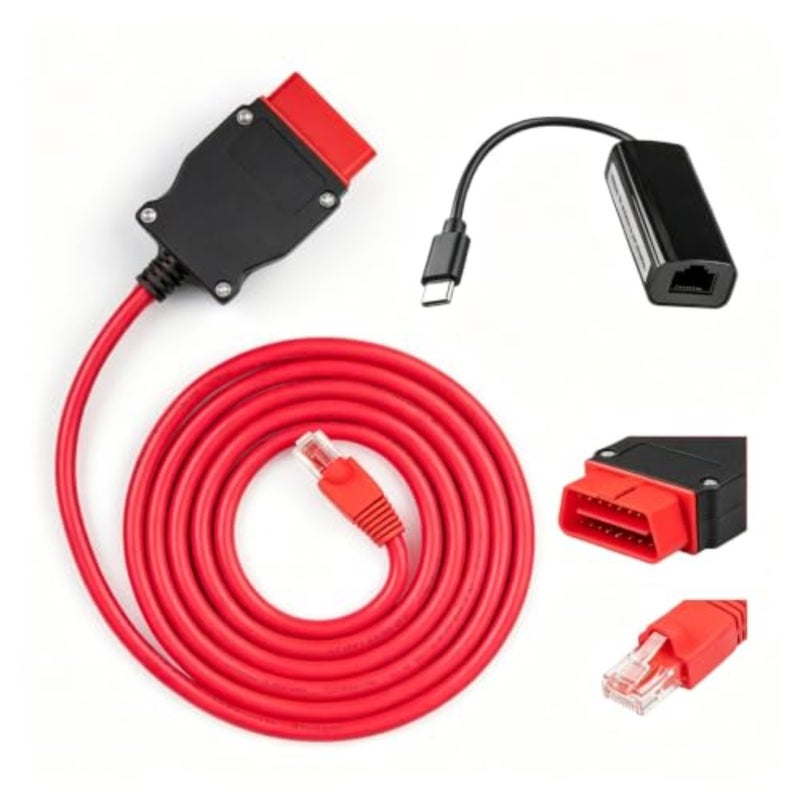 كابل ENET Obd2 لترميز سلسلة BMW F G i، كابل إيثرنت بطول 6.5 قدم إلى obdii مع محول USB-C لبرنامج BMW E-SYS ISTA+ - Image 1