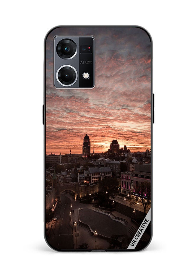 VR CREATIVE Protective Case Cover For Oppo Reno8 4G Quebec City Design Multicolour - Image 1