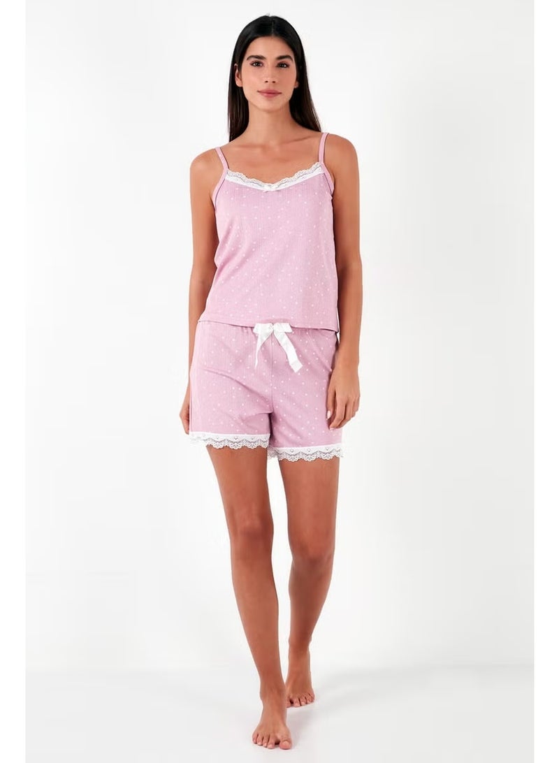 Lela Regular Fit Rope Strap Mini Pajama Set with Shorts Women's Pajama Set 65780117 - Image 3