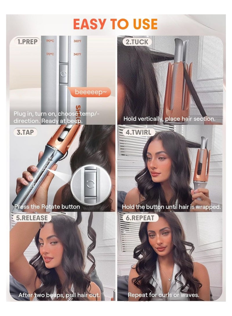 Automatic Curling Iron 1 ¼ inch with 3 Temperatures Fast Heating, 2-Way Rotation, Automatic Shut-Off, Anti-Scald, Anti-Tangle Rotating for Hair Styling Siz: 32 mm - Image 4