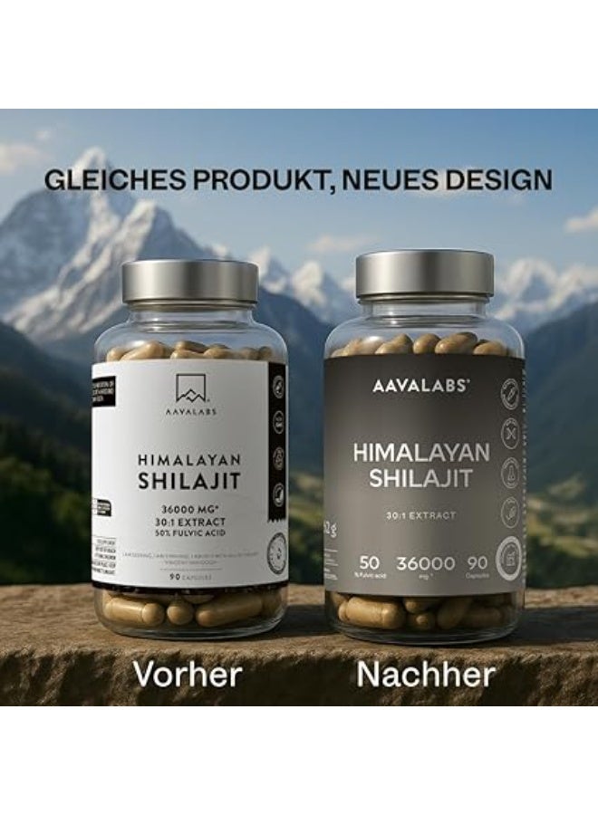 AAVALABS Himalayan Shilajit Capsules High Dose 36000 mg ,Boosts energy and stamina naturally and supports overall vitality and physical performance,90 Capsules - Image 2