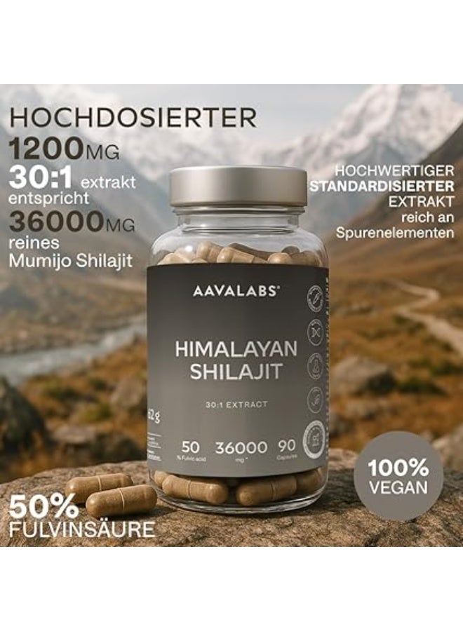 AAVALABS Himalayan Shilajit Capsules High Dose 36000 mg ,Boosts energy and stamina naturally and supports overall vitality and physical performance,90 Capsules - Image 3